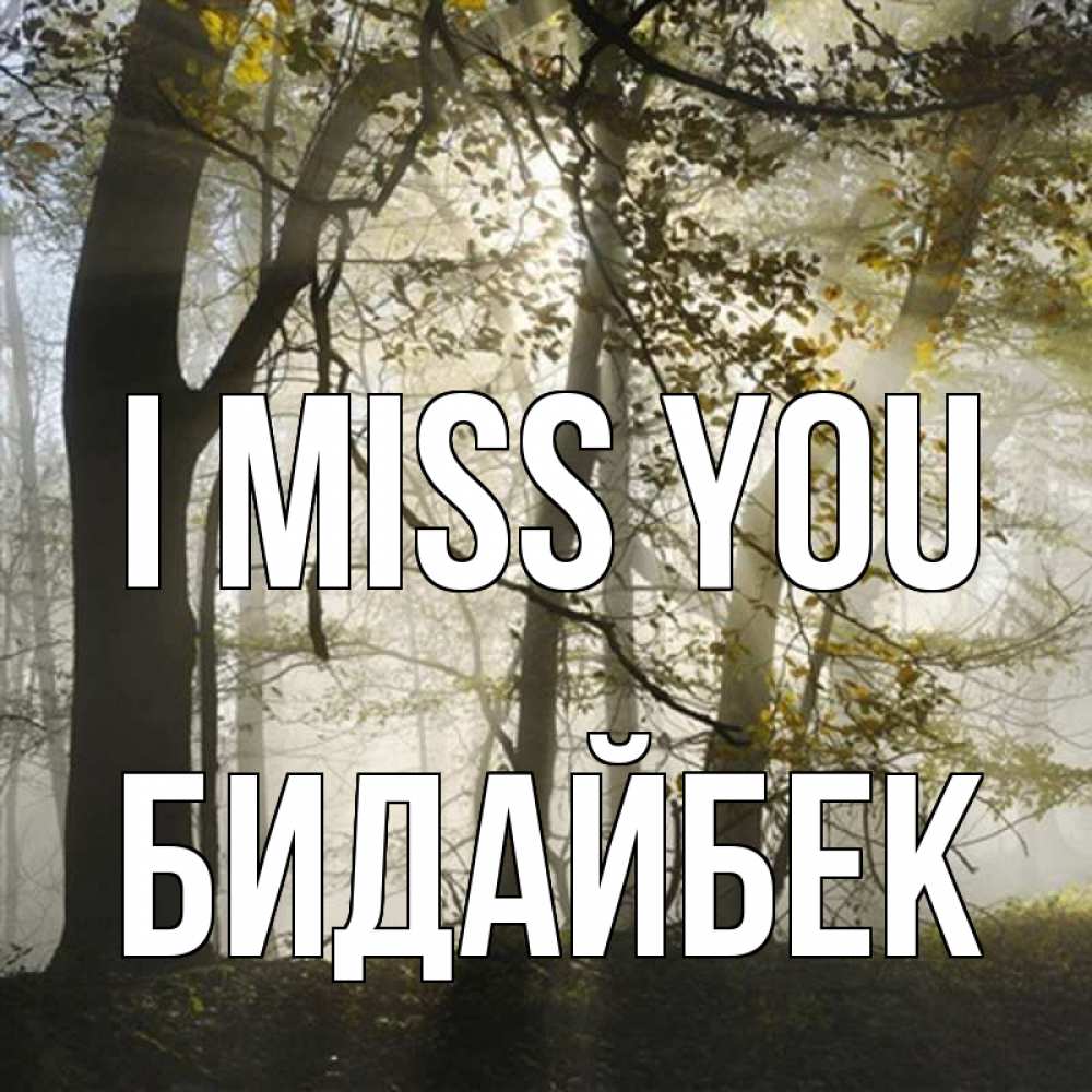 Greetings card с именем, Бидайбек I miss you грустно Greetings with text for free download 