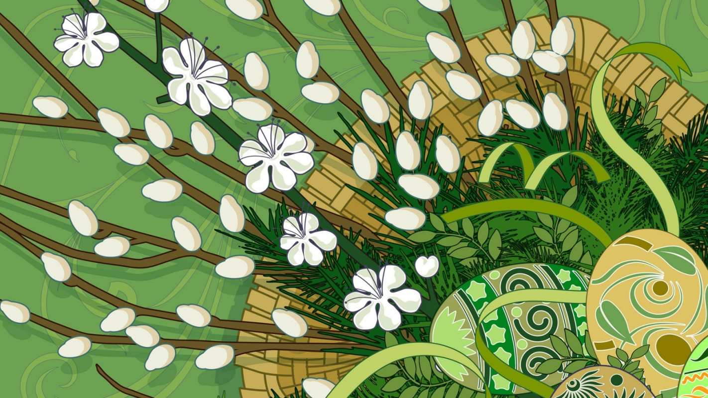 Открытка верба арт  верба  Happy Palm Sunday 