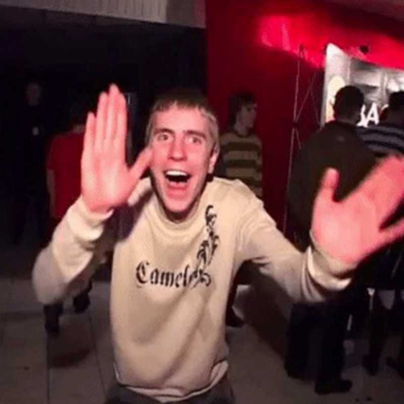 Открытка позитивный парень  танец с улыбкой  Good morning 