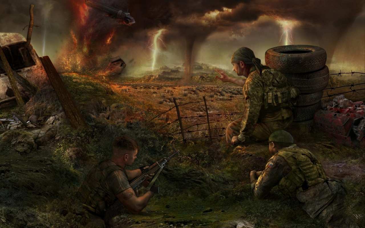 Открытка фотообои из игры военной  23 февраля  From February 23 