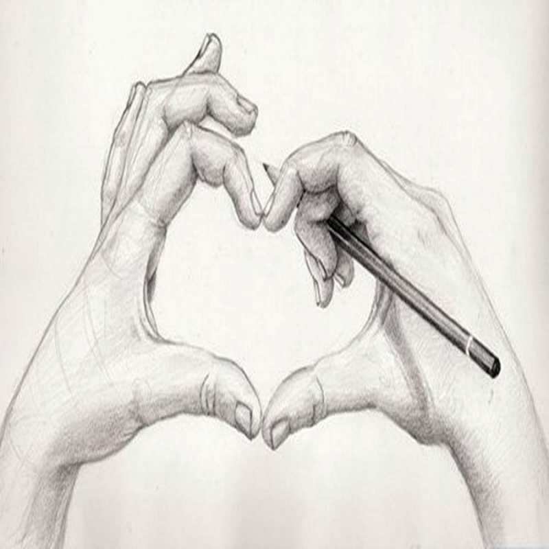 Открытка сердце из рук 1 карандашом 1 I want to hug you 