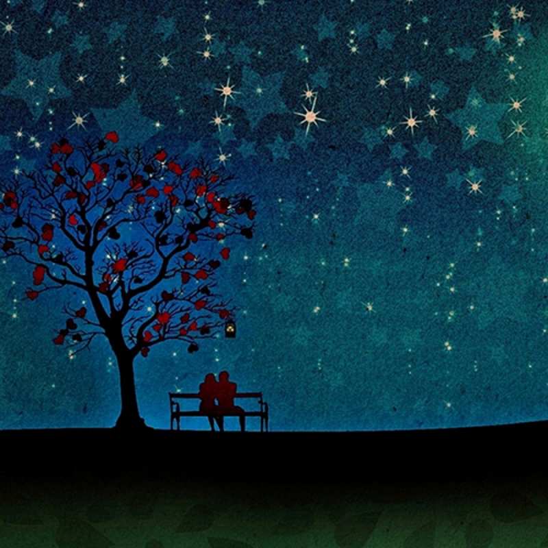 Открытка ночная красота  много звезд  I want to hug you 