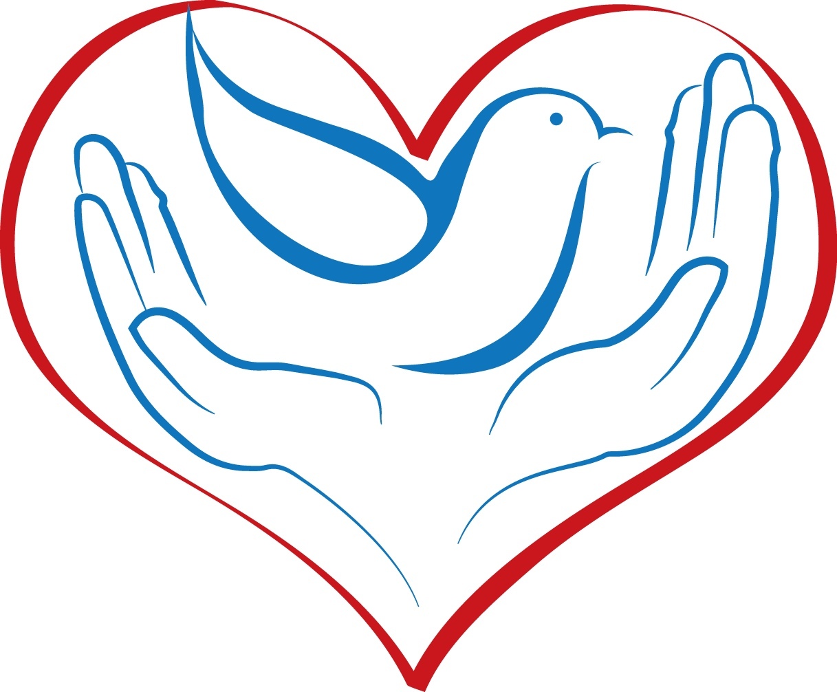 Открытка голубь в руках  с днем волонтера  Happy Volunteer Day 