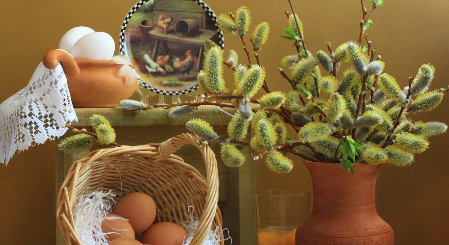 Открытка верба и яички 2 верба 2 Happy Palm Sunday 