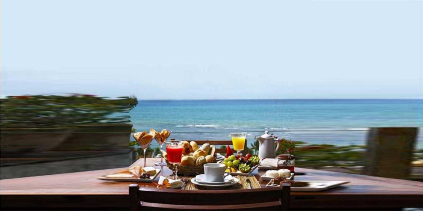 Открытка завтрак с видом на море море, завтрак Good morning 