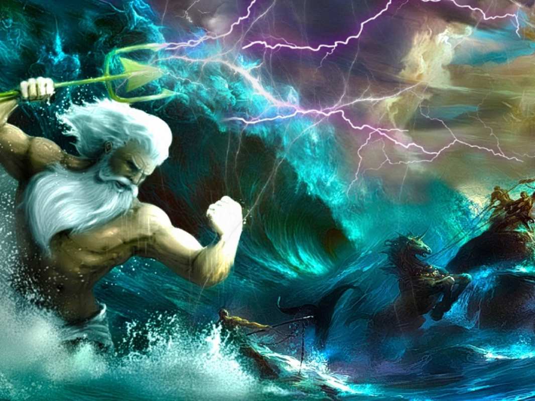 Открытка бушующее море  с днем Нептуна  happy neptune day 