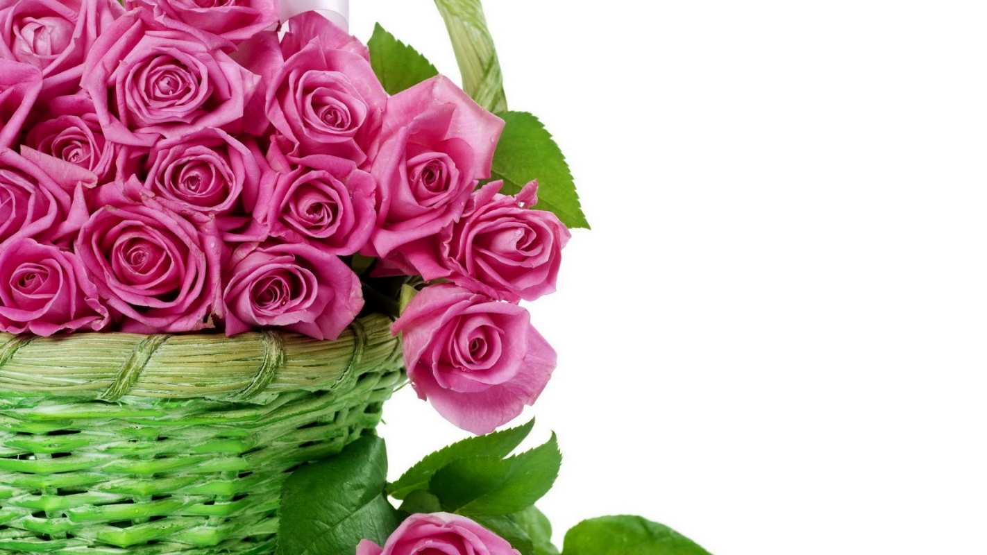 Открытка цветы в корзине  с днем бухгалтера  happy accountant day 