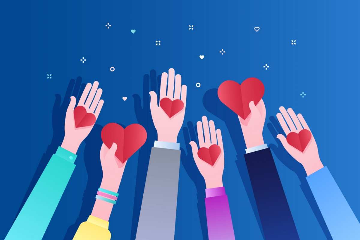 Открытка пожертвования  С днем волонтера  Happy Volunteer Day 