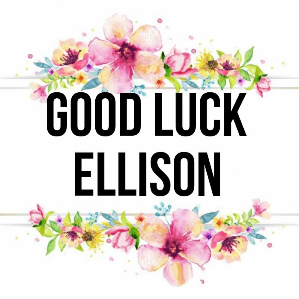 Greetings card с именем, Ellison Good luck пусть повезет 1 Greetings with text for free download 