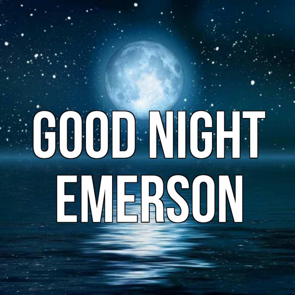 Greetings card с именем, Emerson Good night звезды Greetings with text for free download 