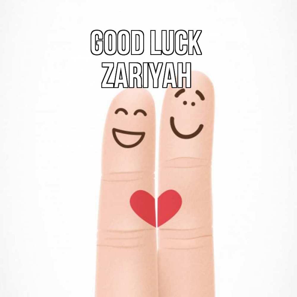 Greetings card с именем, Zariyah Good luck графика Greetings with text for free download 