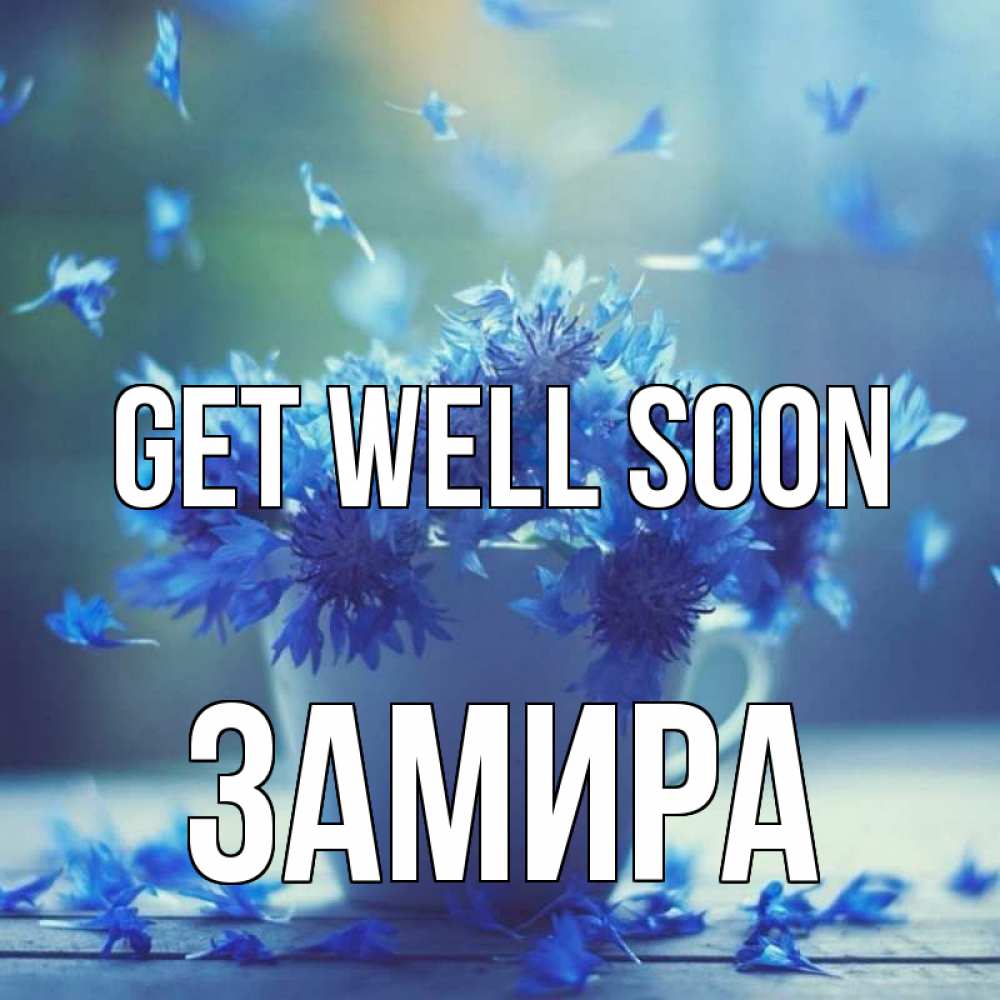 Greetings card с именем, ЗАМИРА Get well soon кружка с зельем и цветами Greetings with text for free download 