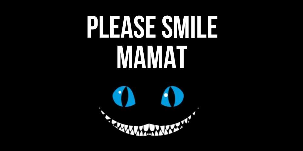 Greetings card с именем, МАМАТ Please smile кот улыбается Greetings with text for free download 