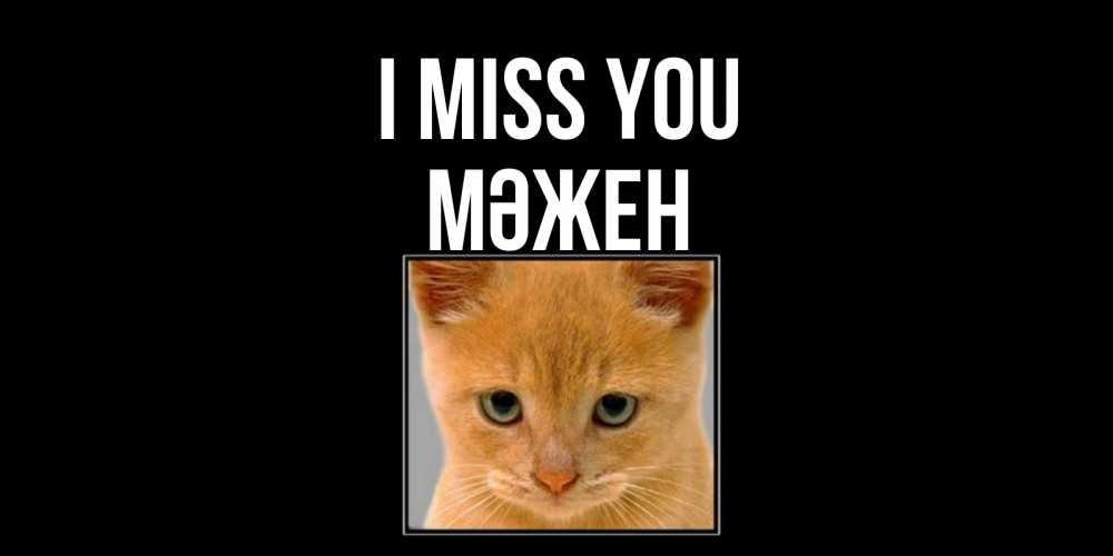 Greetings card с именем, МӘЖЕН I miss you открытки рыжий котенок скучает по тебе Greetings with text for free download 