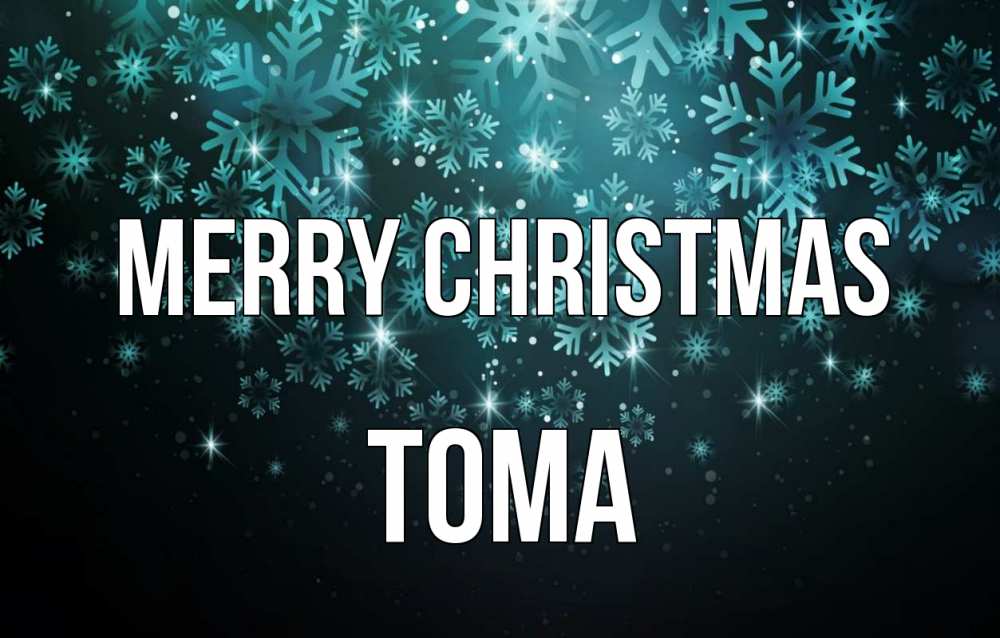 Greetings card с именем, Тома Merry Christmas Снежинки Greetings with text for free download 