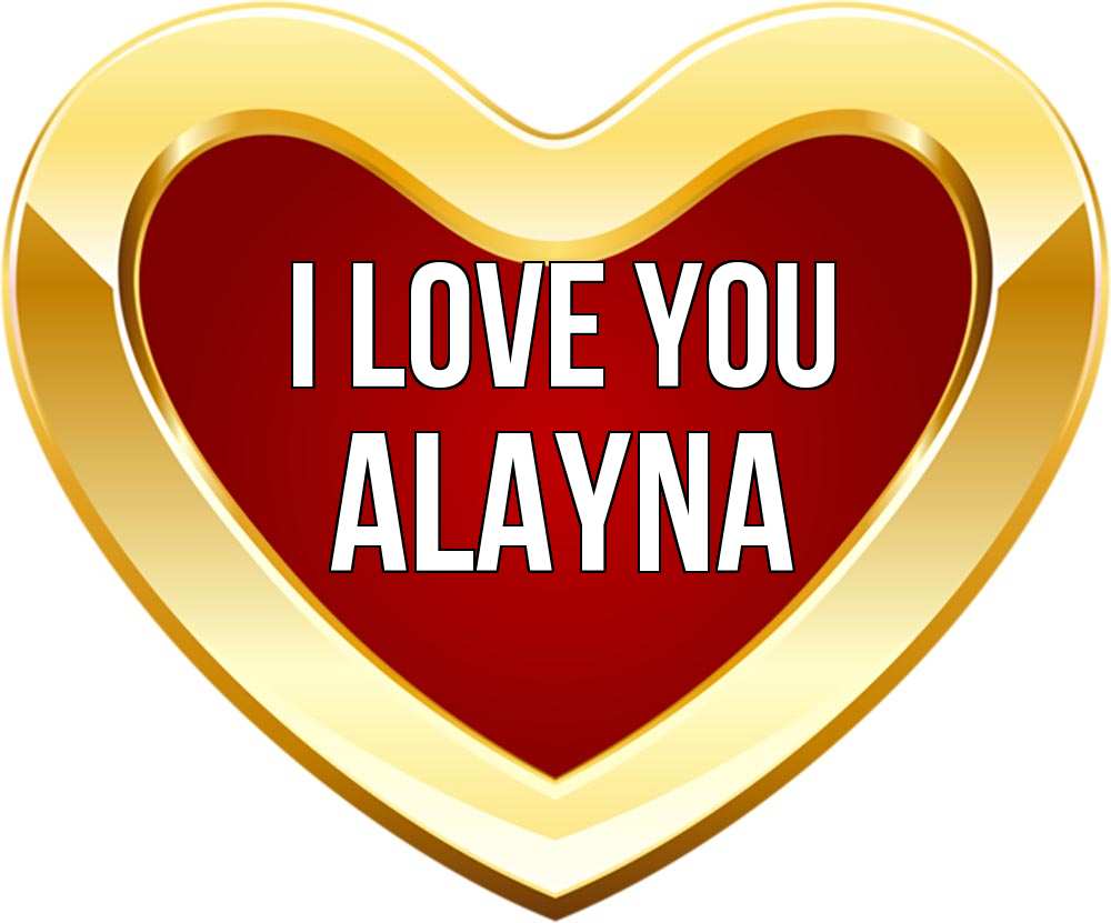 Greetings card с именем, Alayna I love you из краски Greetings with text for free download 