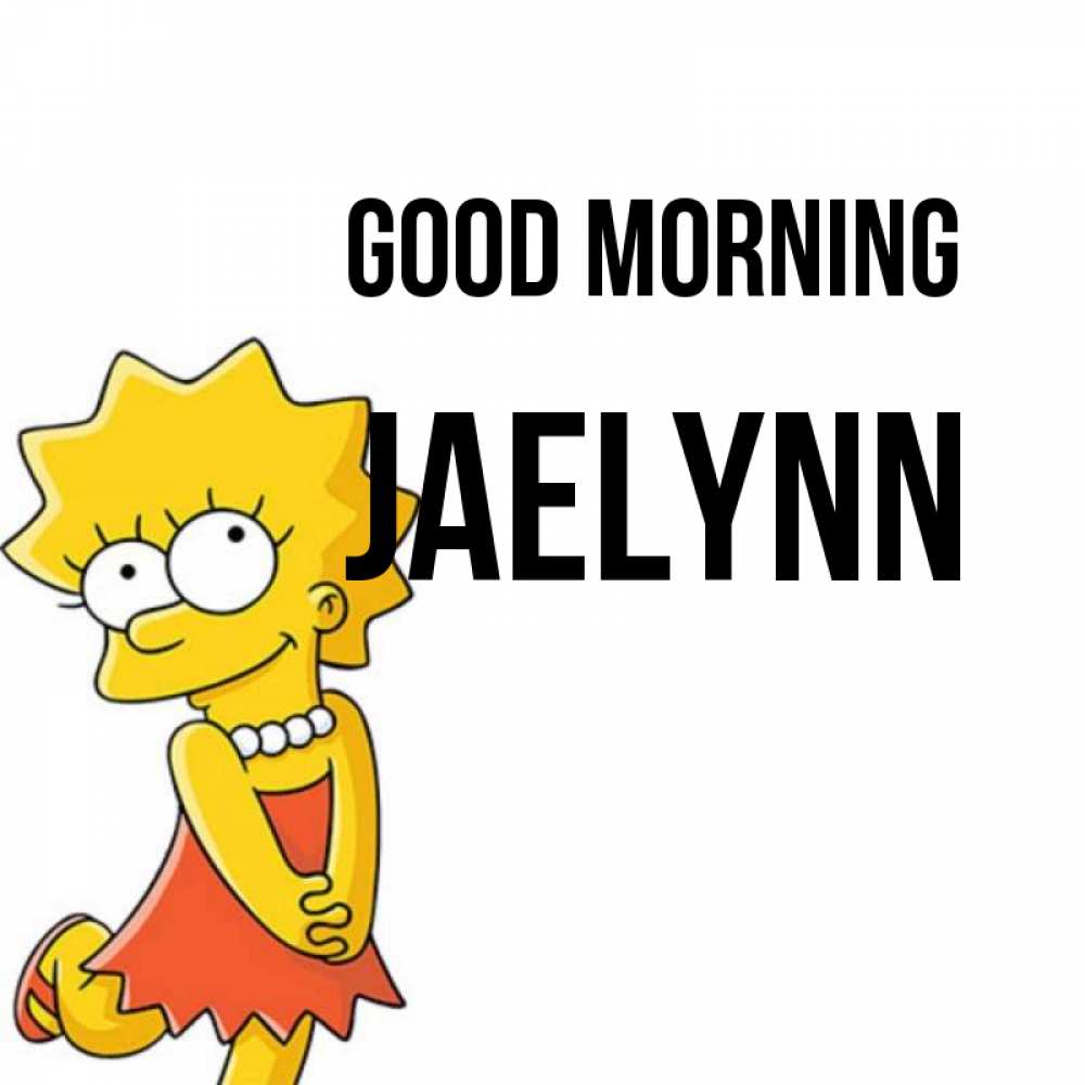Greetings card с именем, Jaelynn Good morning в платье и ожерелье Greetings with text for free download 