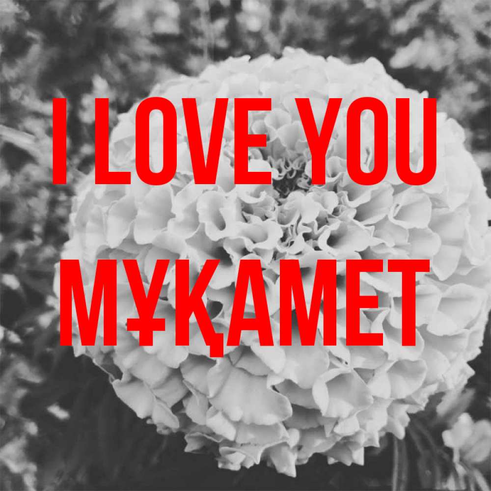 Greetings card с именем, МҰҚАМЕТ I love you подпись Greetings with text for free download 