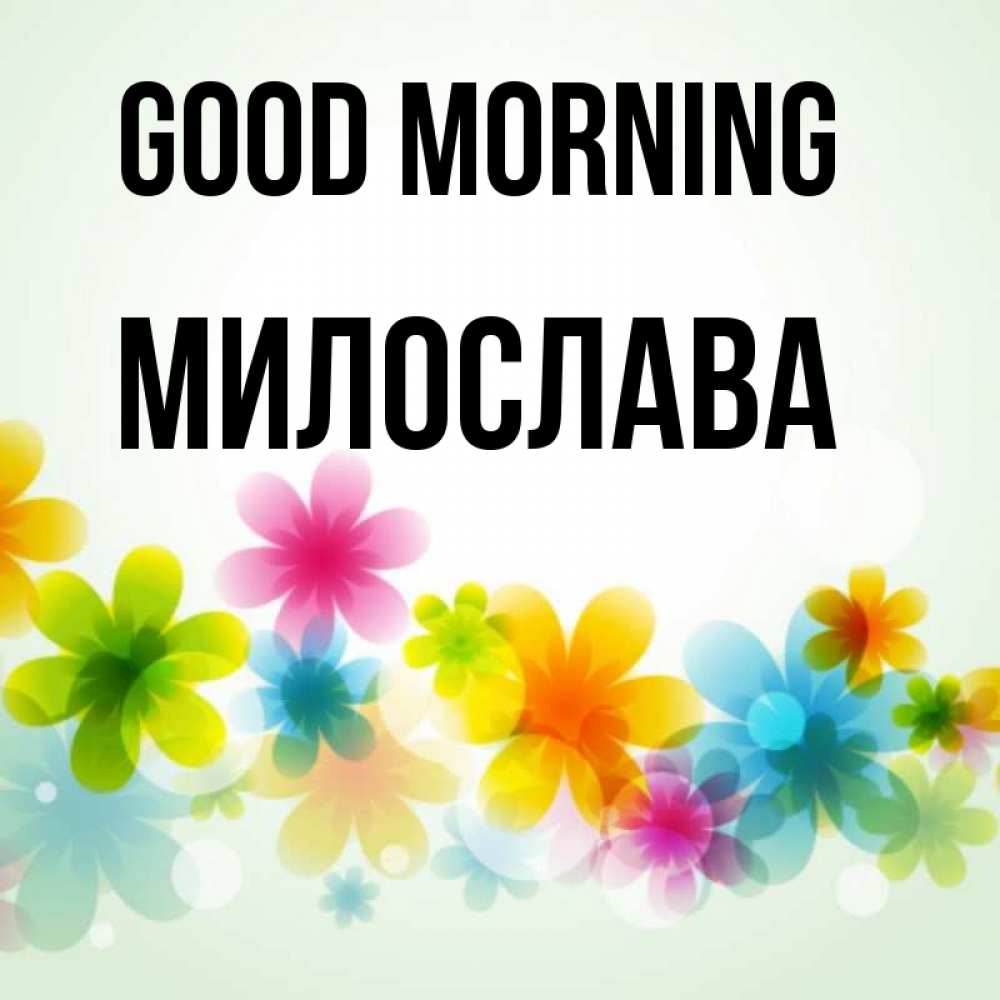 Greetings card с именем, Милослава Good morning позитивные цветочки Greetings with text for free download 