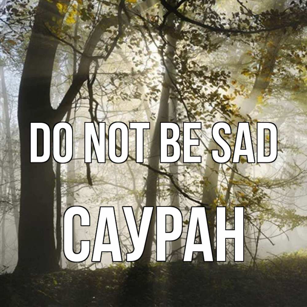 Greetings card с именем, САУРАН Do not be sad лес и свет Greetings with text for free download 