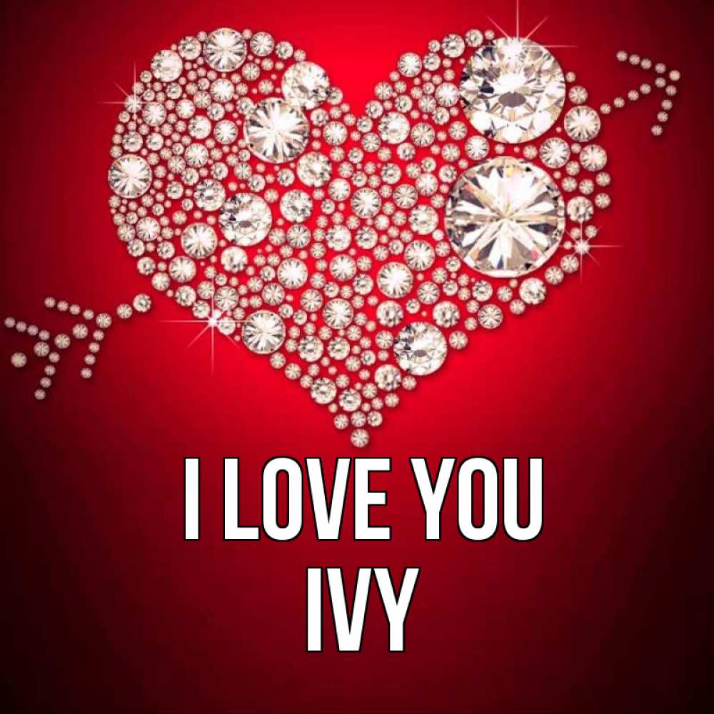 Greetings card с именем, Ivy I love you стрела купидона Greetings with text for free download 