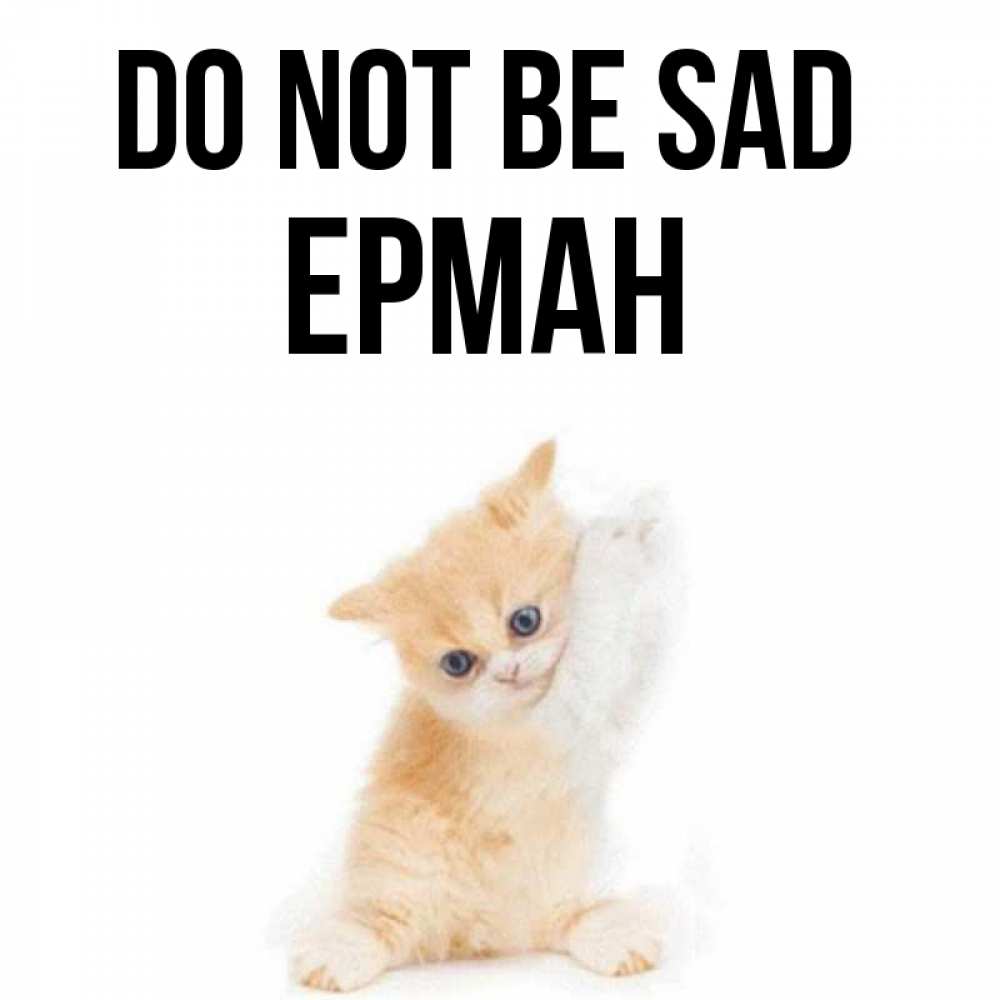 Greetings card с именем, Ерман Do not be sad просящий кот Greetings with text for free download 