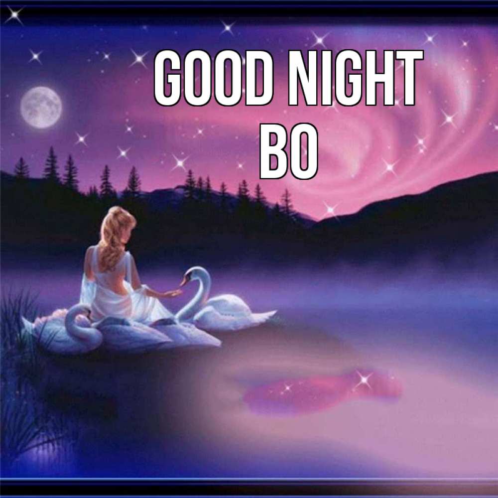 Greetings card с именем, Bo Good night луна Greetings with text for free download 