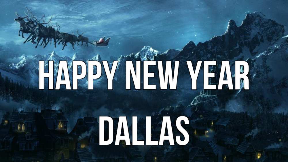Greetings card с именем, Dallas Happy New Year дед мороз олени Greetings with text for free download 