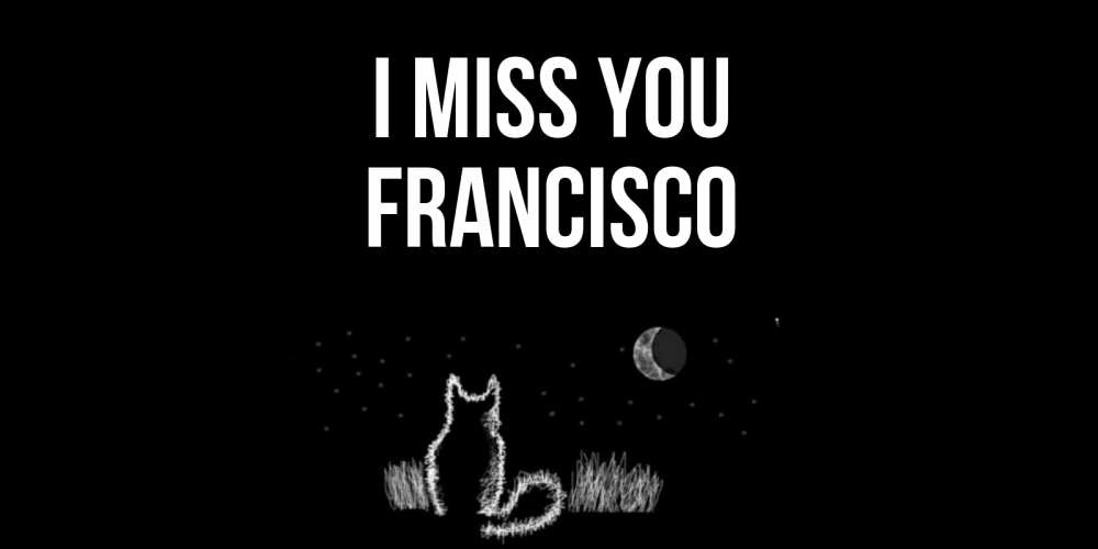 Greetings card с именем, Francisco I miss you кот Greetings with text for free download 