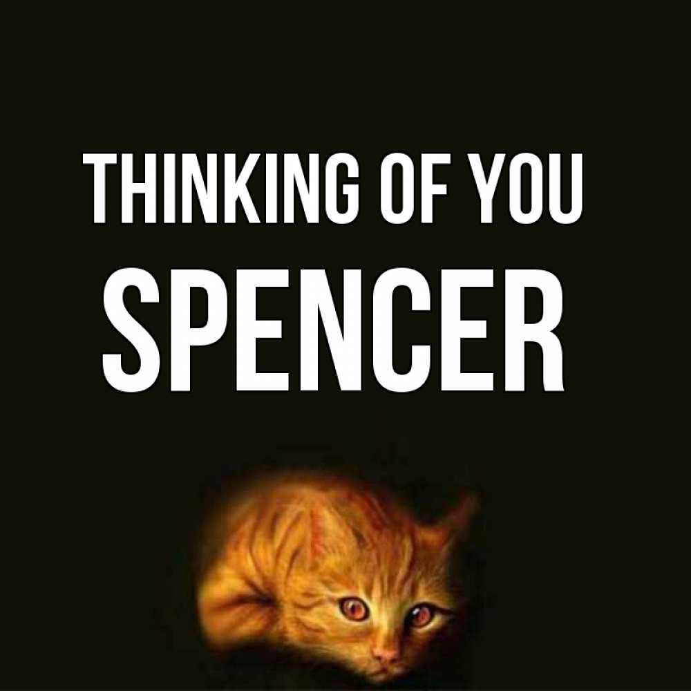 Greetings card с именем, Spencer Thinking of you рыжий Greetings with text for free download 
