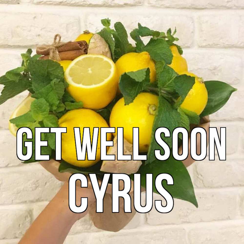 Greetings card с именем, Cyrus Get well soon витамины Greetings with text for free download 