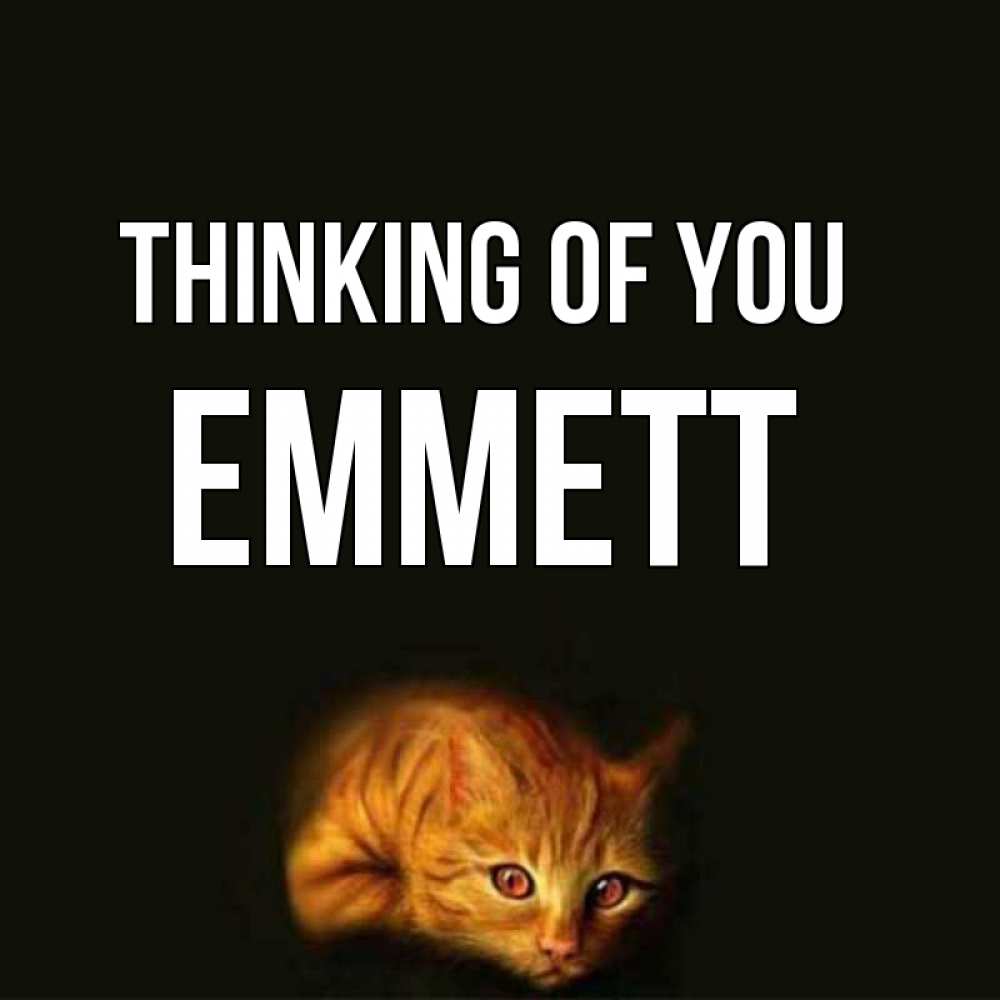 Greetings card с именем, Emmett Thinking of you рыжий Greetings with text for free download 