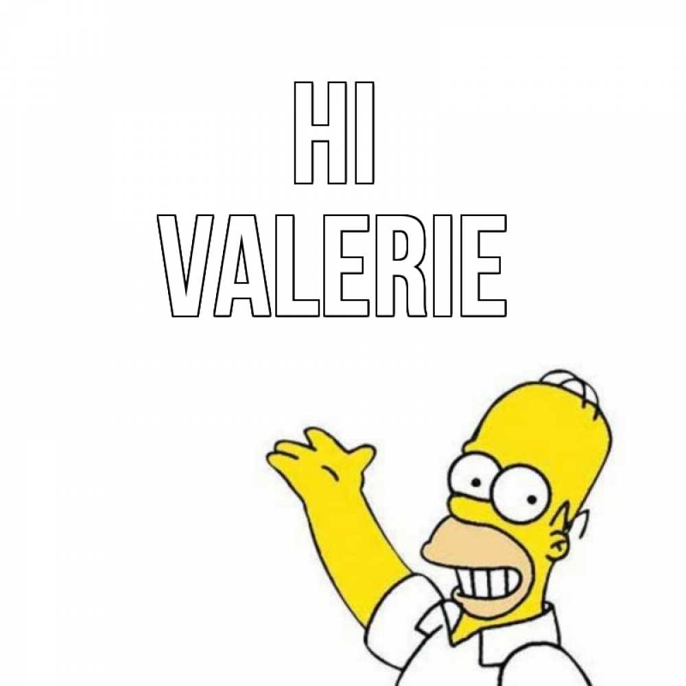 Greetings card с именем, Valerie Hi Симпсоны Greetings with text for free download 