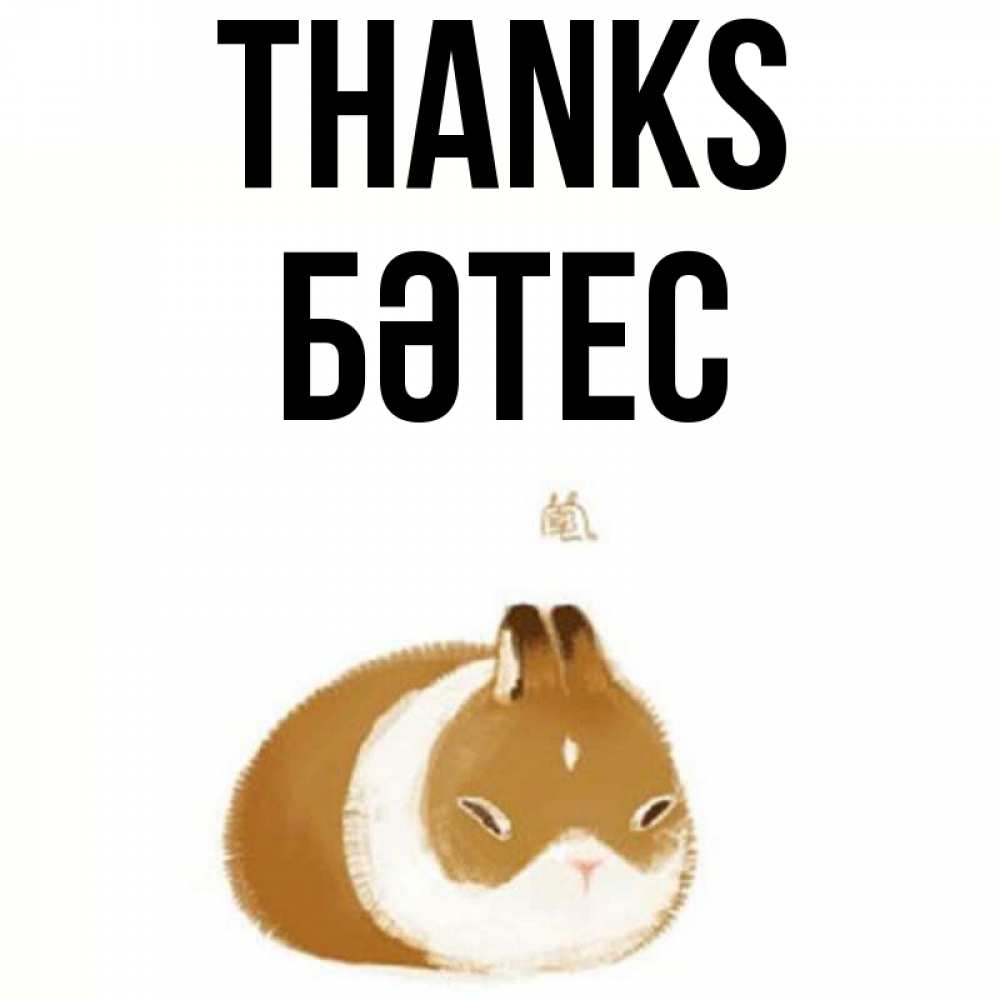 Greetings card с именем, БӘТЕС Thanks коричнево белый домашний питомец Greetings with text for free download 