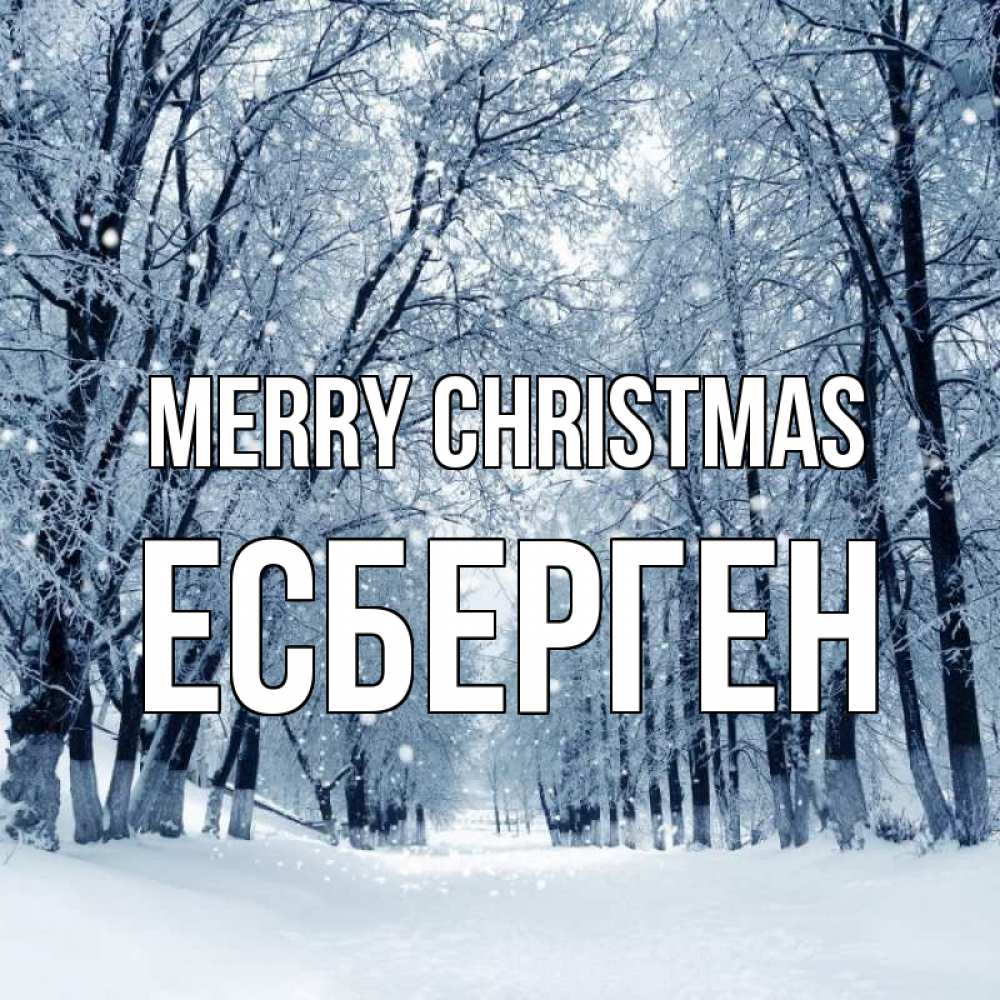 Greetings card с именем, Есберген Merry Christmas снег, лес, парк Greetings with text for free download 