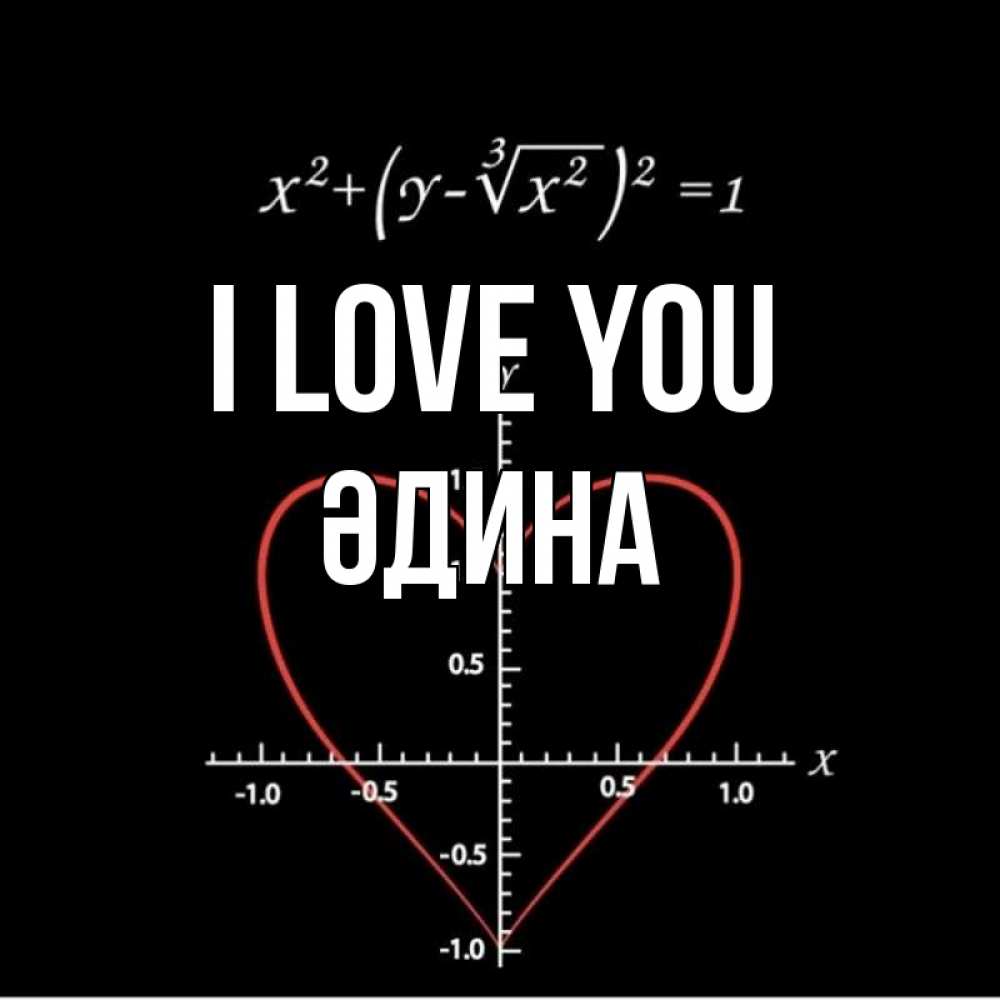 Greetings card с именем, ӘДИНА I love you сердечная формула Greetings with text for free download 