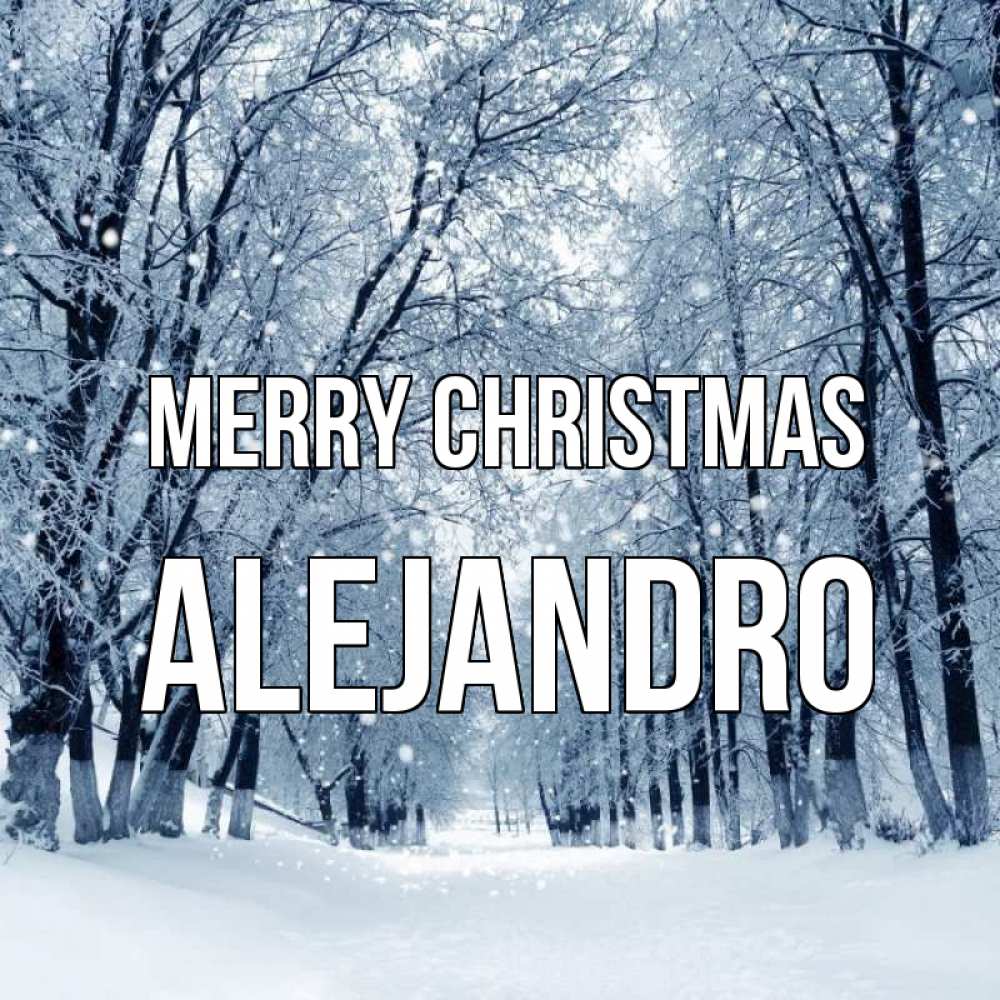 Greetings card с именем, Alejandro Merry Christmas снег, лес, парк Greetings with text for free download 