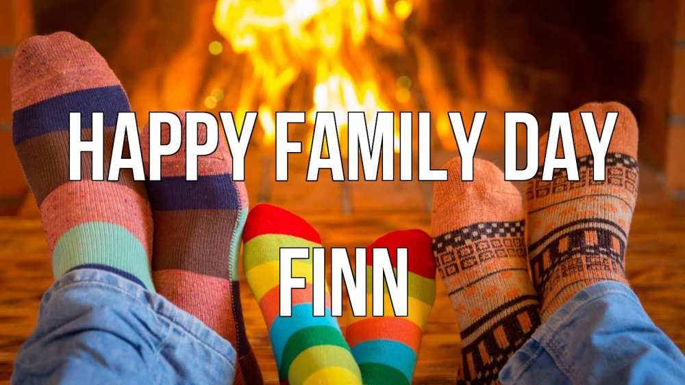 Greetings card с именем, Finn happy family day с днем семьи Greetings with text for free download 