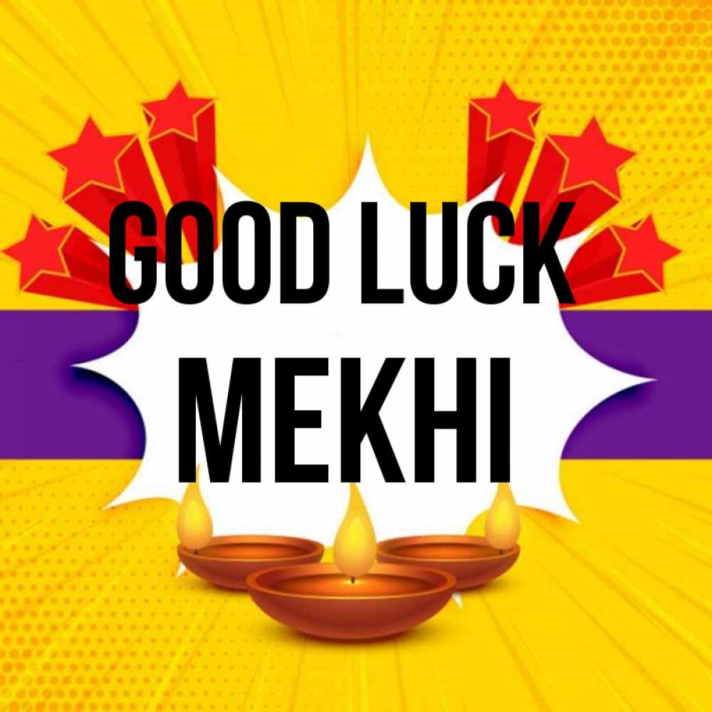 Greetings card с именем, Mekhi Good luck векторное изображение Greetings with text for free download 