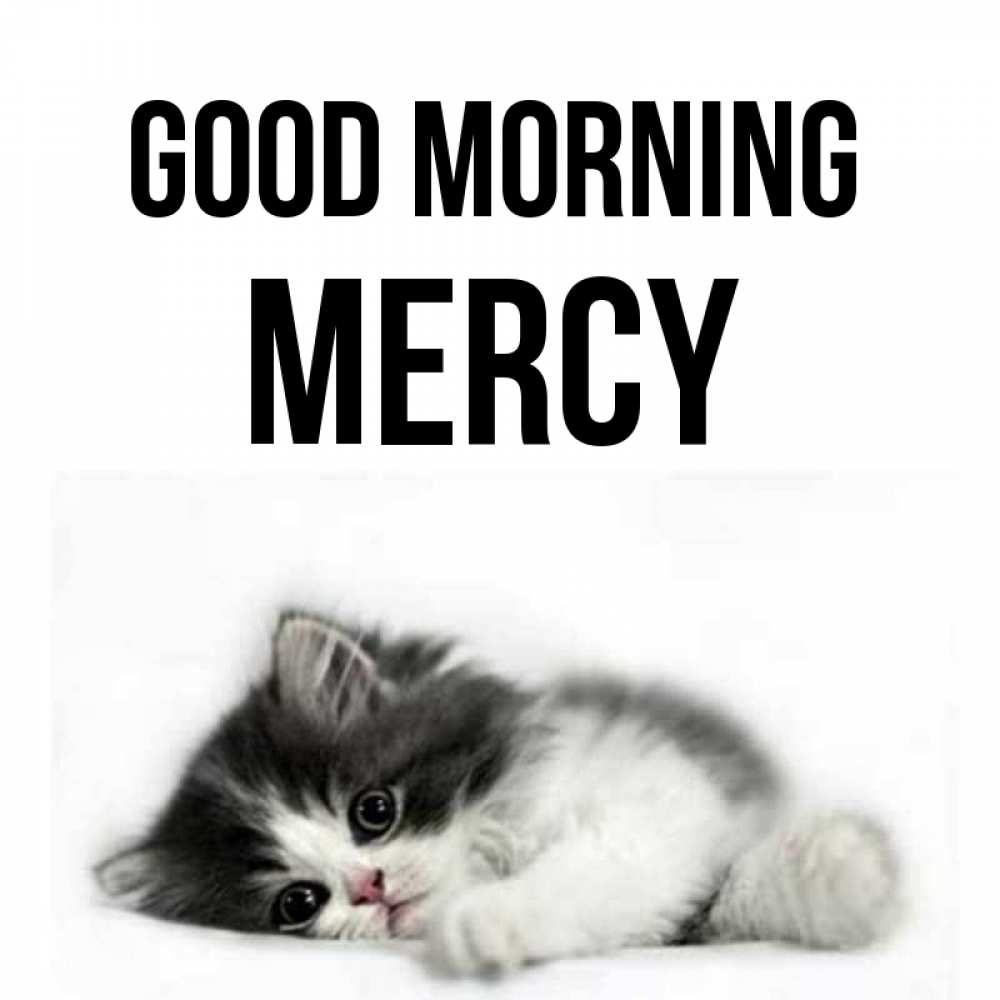 Greetings card с именем, Mercy Good morning кот лапки Greetings with text for free download 