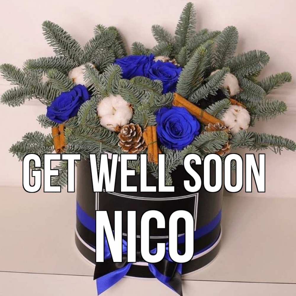 Greetings card с именем, Nico Get well soon короче кто то загрузил эти шишки Greetings with text for free download 