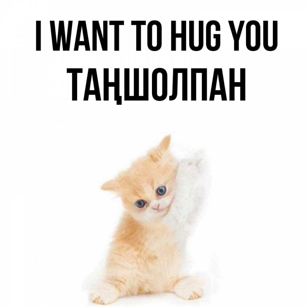 Greetings card с именем, ТАҢШОЛПАН I want to hug you я хочу очень скорее обнимаешек Greetings with text for free download 