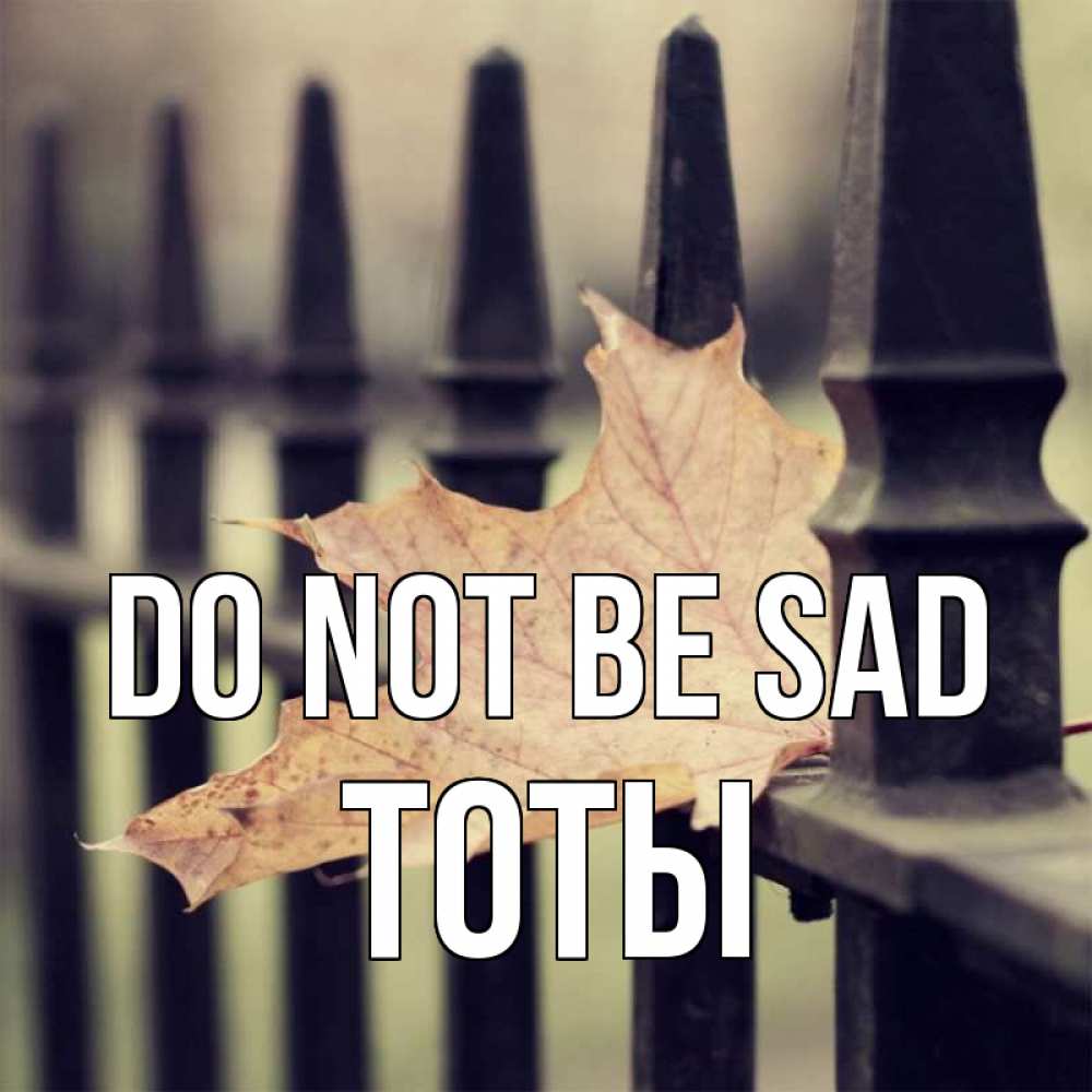 Greetings card с именем, ТОТЫ Do not be sad лист клена Greetings with text for free download 