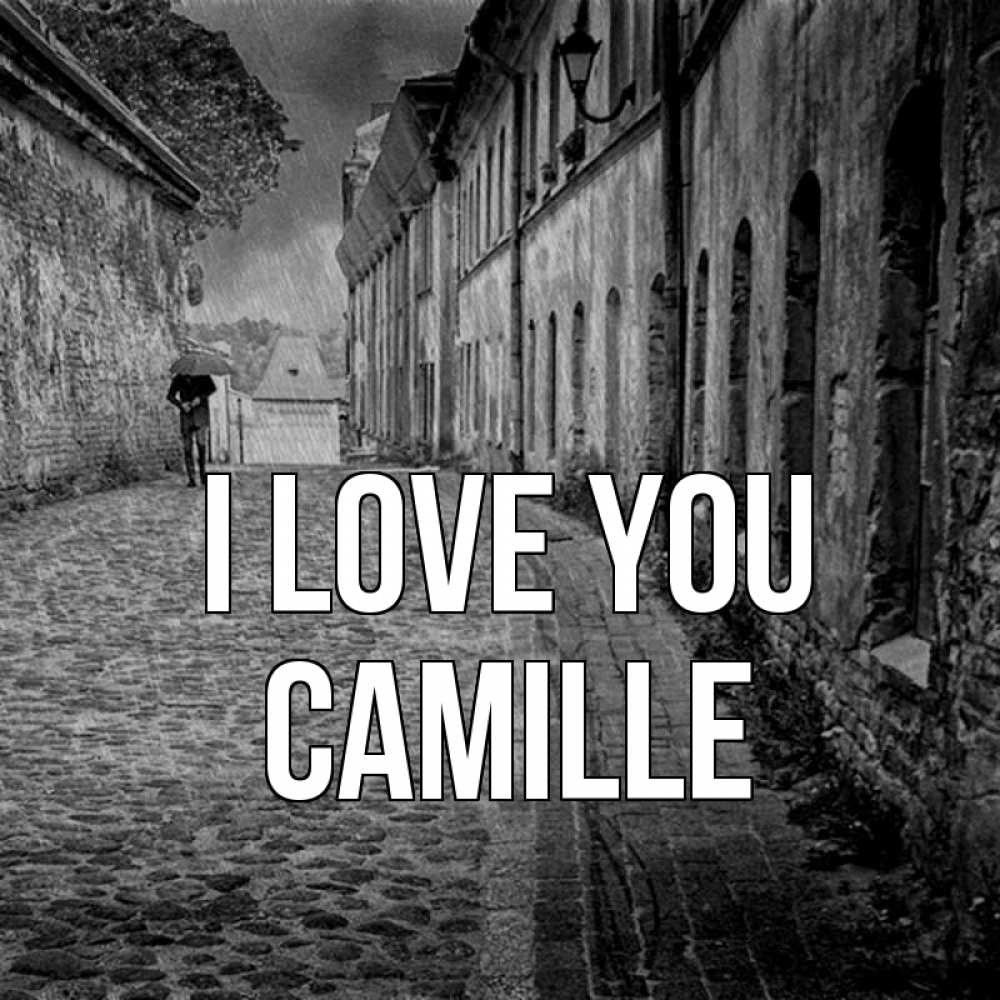 Greetings card с именем, Camille I love you зонт Greetings with text for free download 
