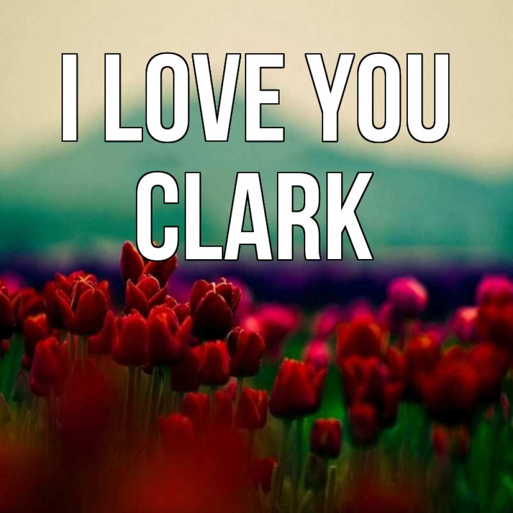 Greetings card с именем, Clark I love you тюльпаны 4 Greetings with text for free download 