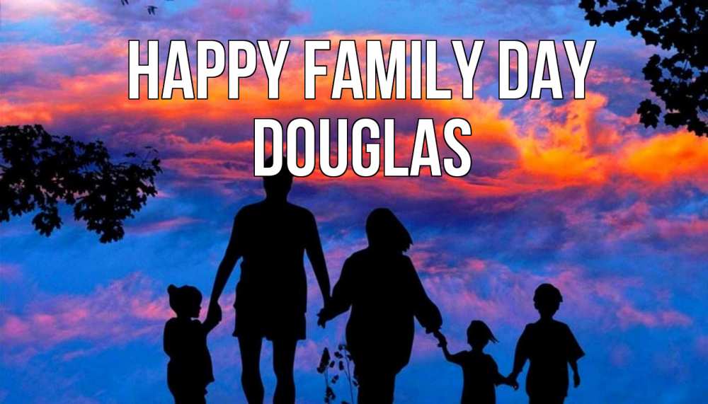 Greetings card с именем, Douglas happy family day семья Greetings with text for free download 