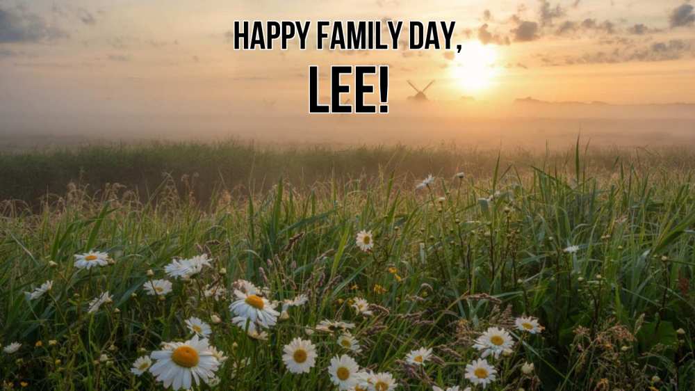 Greetings card с именем, Lee happy family day с днем семьи Greetings with text for free download 