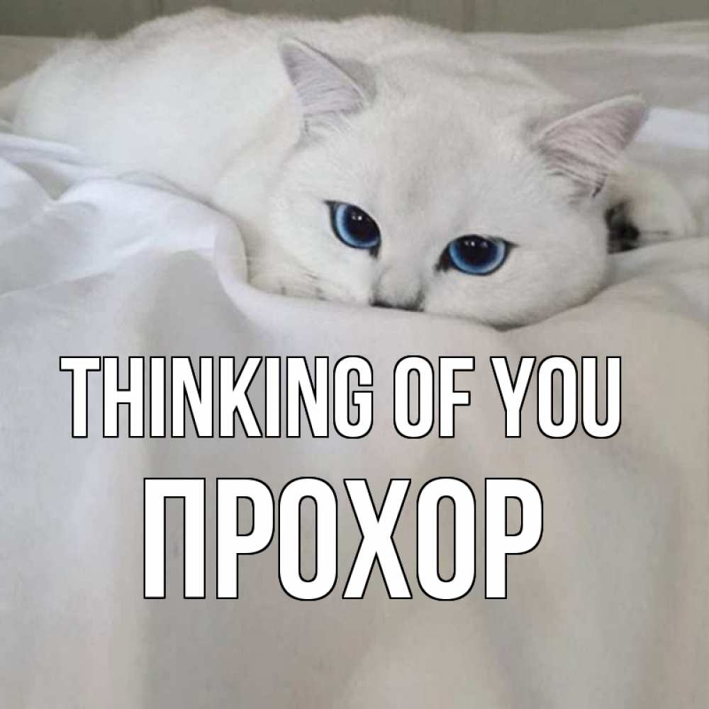 Greetings card с именем, Прохор Thinking of you я очень по тебе скучаю и тоскую Greetings with text for free download 