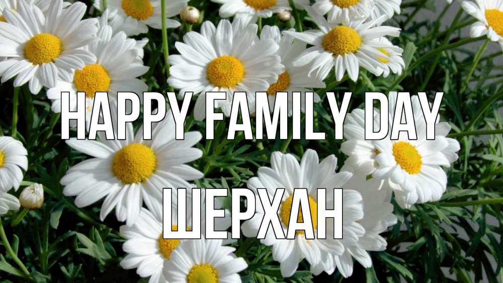 Greetings card с именем, ШЕРХАН happy family day с днем семьи Greetings with text for free download 