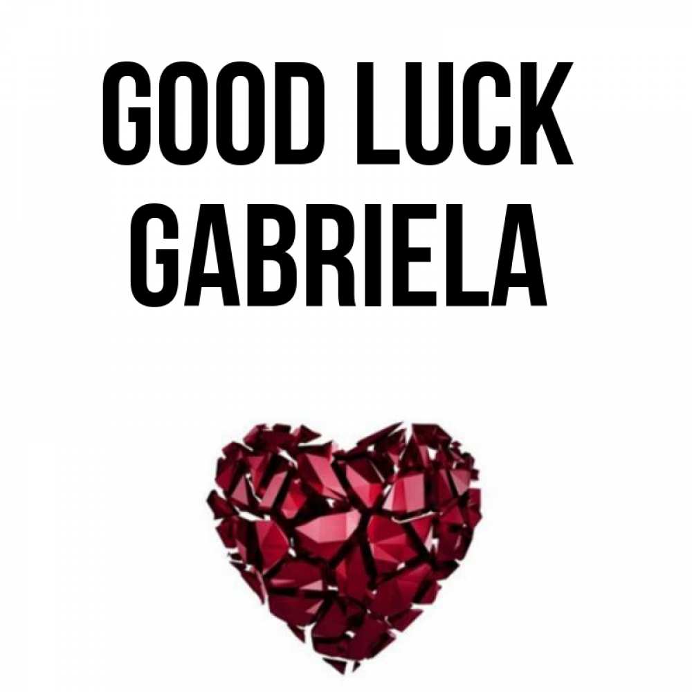 Greetings card с именем, Gabriela Good luck бордовое из кристаллов  1 Greetings with text for free download 